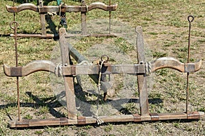 Old oxen yoke of a carriage