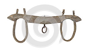 Old oxen yoke isolated.
