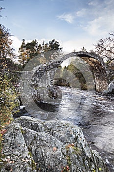 Old packhorse bridge at Carr-bridge in Scotland.