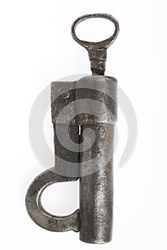 Old padlock and key