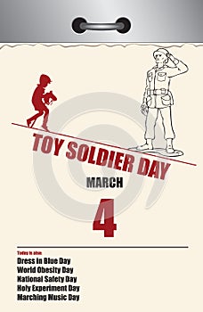 Old page calendar Toy Soldier Day