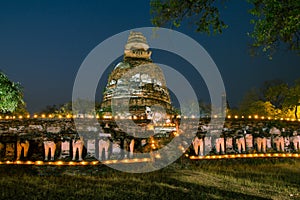 Old pagoda in the twilight time photo