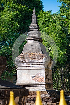 Old pagoda at Wat Phra That Bang Phuan in Nongkhai of Thailand