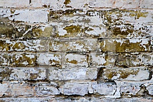 An old painted brick wall. Background
