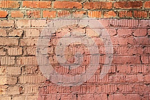 Old painted brick wall background. Brick wall texture