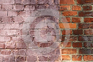 Old painted brick wall background. Brick wall texture