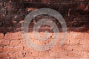 Old painted brick wall background. Brick wall texture