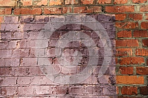 Old painted brick wall background. Brick wall texture