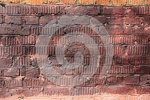 Old painted brick wall background. Brick wall texture