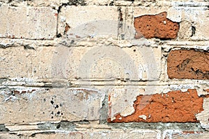 Old painted brick wall background. Brick wall texture