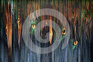 Old painted peeled off brown wood planks texture background