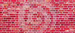 Old Painted Red brick wall Background