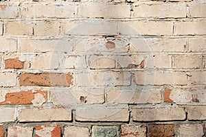 Old painted brick wall background and texture