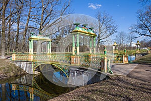 Old paired Chinese bridges. Tsarskoe Selo