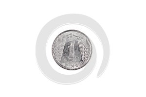 Old Pakistani One Rupee Coin Isolated On white
