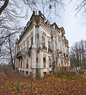Old palace in autumn park photo