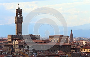Old Palace in Florence City in Italy and the Tower called TORRE photo
