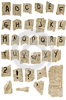 Old paper Alphabet