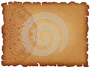 Old paper background with mandala