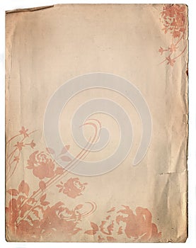 Old Paper Background Texture with a Floral Design