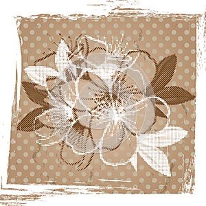 Old paper with cherry blossom