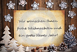 Old Paper, Christmas Decoration, Gutes Neues Means Happy New Year