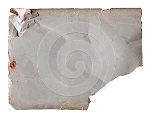 Old paper isolated on white background