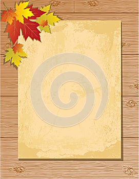 Old paper letter on wooden background