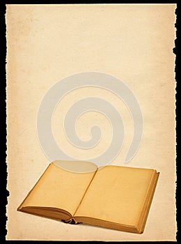 Old paper with open book