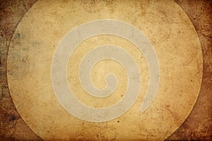 Old Paper Parchment Texture with Round Sign photo