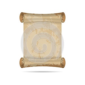 Old paper scrolls or parchments, curved paper banner