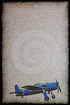 Old paper sheet with vintage airplane designs