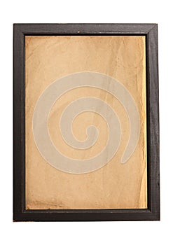 Old paper texture background in wooden frame