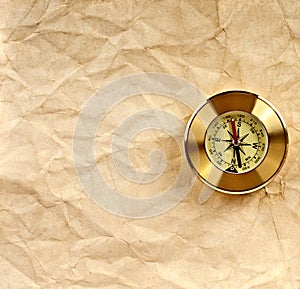 Old paper texture with compass