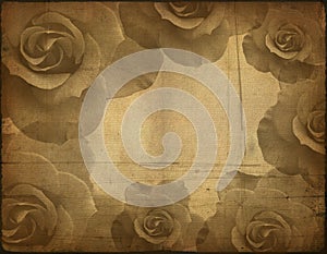 Old paper texture, roses