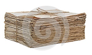 Old papers sack isolated