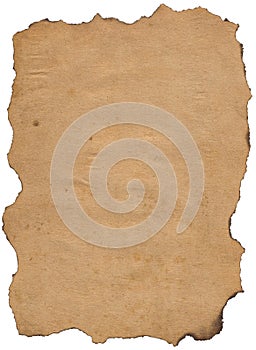 Old papier with burnt edges.
