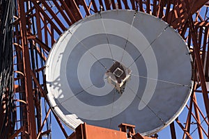 Old parabolic satellite antenna