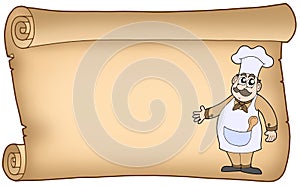 Old parchment with chef