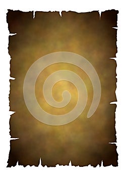 Old parchment isolated over white