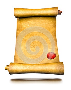 Old parchment paper scroll