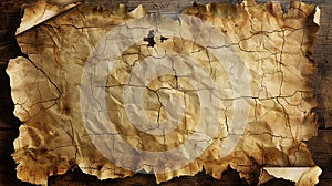 Old parchment paper sheet ancient vintage texture background with cracked edges