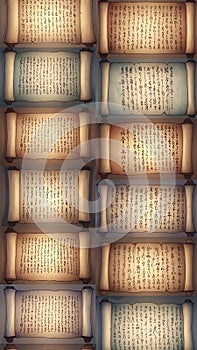 Old Parchment Papers in Grid Pattern