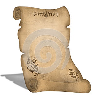 Old Parchment scroll with decorations