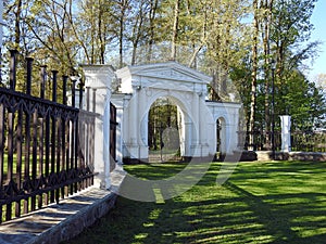 Old park gate in Sveksna park, Lithuania