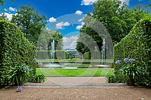 Old Park in Lichtenwalde Palace. Saxony. Germany