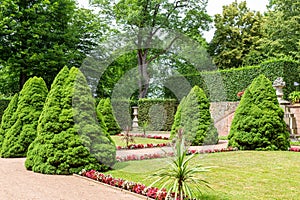 Old Park in Lichtenwalde Palace. Saxony. Germany