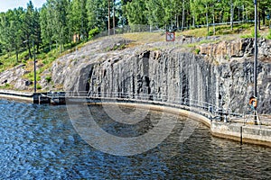 The old part of the gateway on the Saimaa canal. Finland