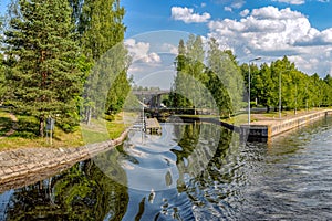 The old part of the gateway on the Saimaa canal. Finland