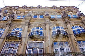 The old part of Lviv with old houses